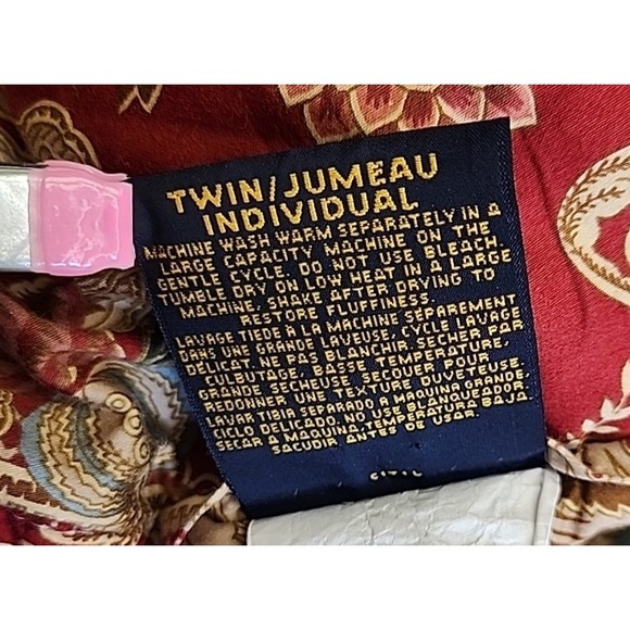 Ralph Lauren 'Jardiniere' Twin Red Sateen Comforter Red USA Stunning - Picture 7 of 9